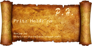 Pritz Heléna névjegykártya